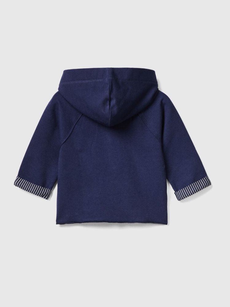 Dark Blue Kids' Benetton Zip-up Hoodie | AU323453