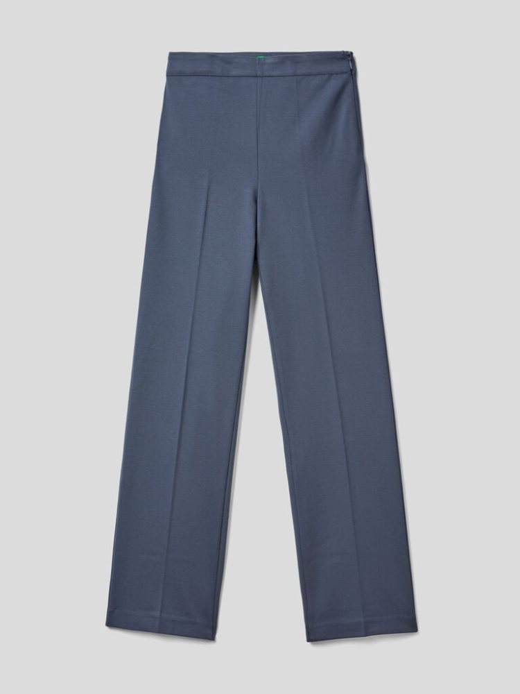 Dark Blue Women's Benetton Straight Cut Classic Trousers | AU326913