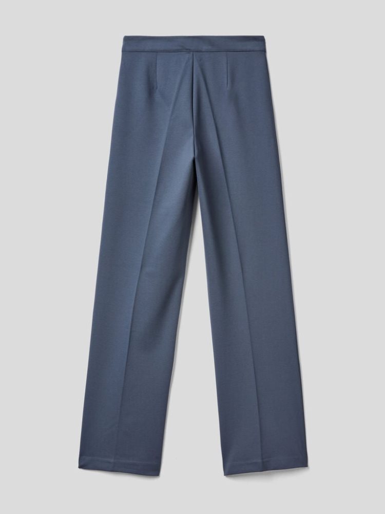 Dark Blue Women's Benetton Straight Cut Classic Trousers | AU326913