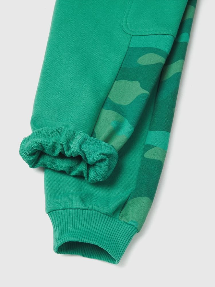 Dark Green Kids' Benetton Camouflage Bands Sweatpants | AU634593