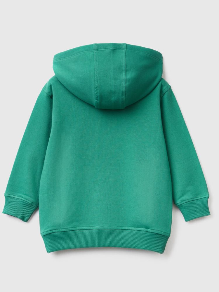 Dark Green Kids' Benetton Stretch Organic Cotton Hoodie | AU599349