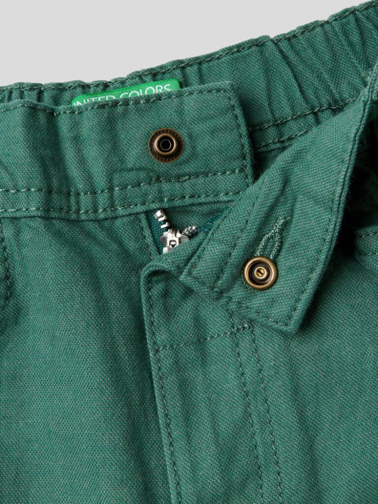 Dark Green Kids' Benetton Warm Cotton Joggers | AU783379