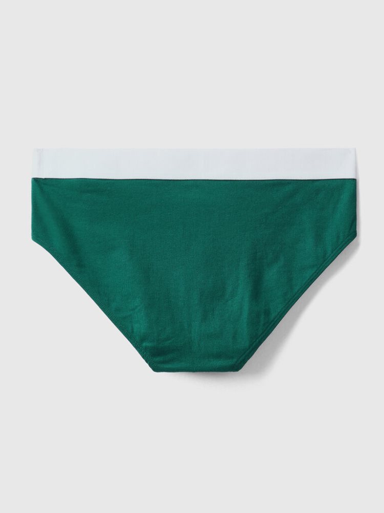 Dark Green Men's Benetton Stretch Organic Cotton Briefs | AU577472