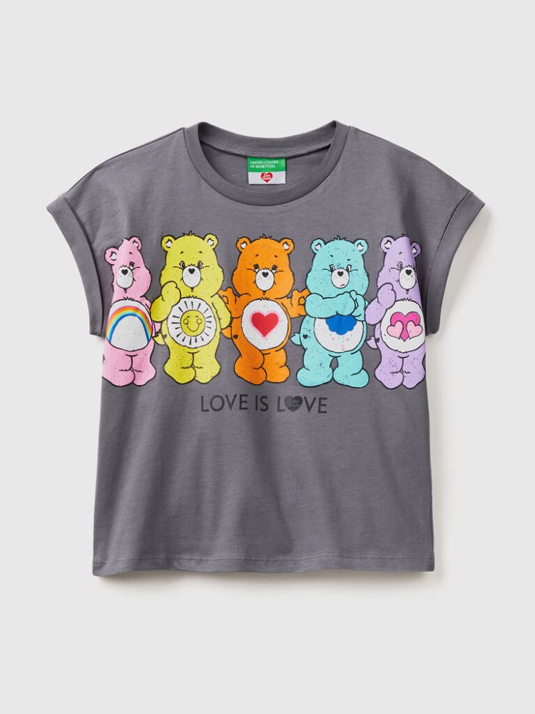 Dark Grey Kids\' Benetton Care Bears™ 100% Cotton Short Sleeve T-shirts | AU555021