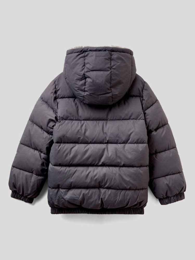 Dark Grey Kids' Benetton Padded Teddy Interior Jackets | AU251793