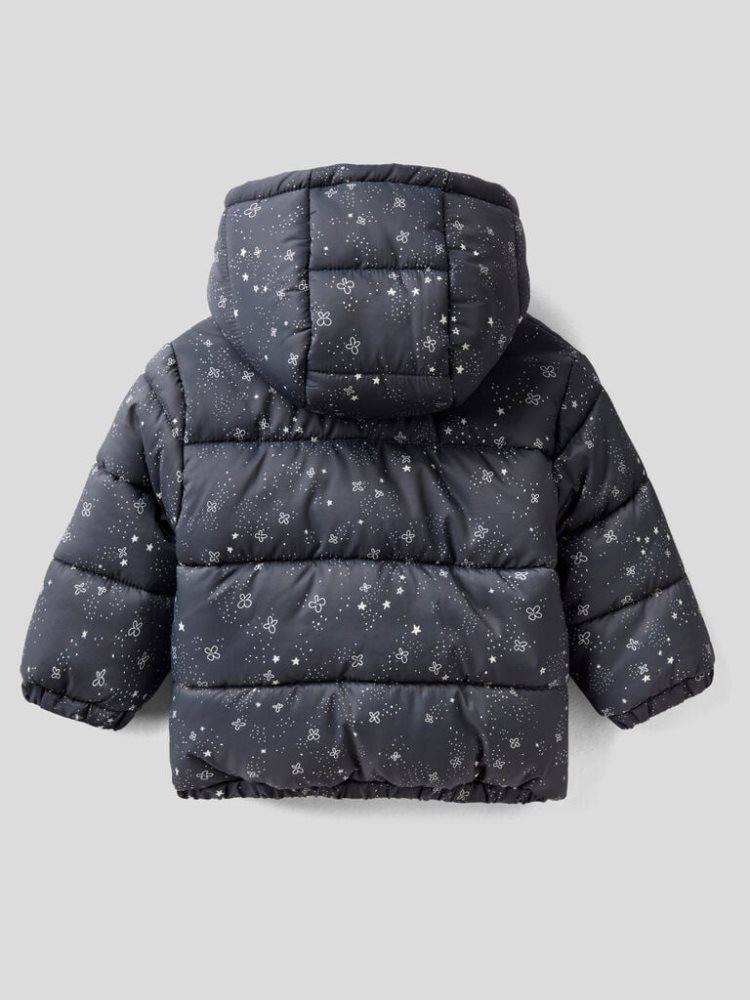 Dark Grey Kids' Benetton Patterned Zip And Hood Jackets | AU686437