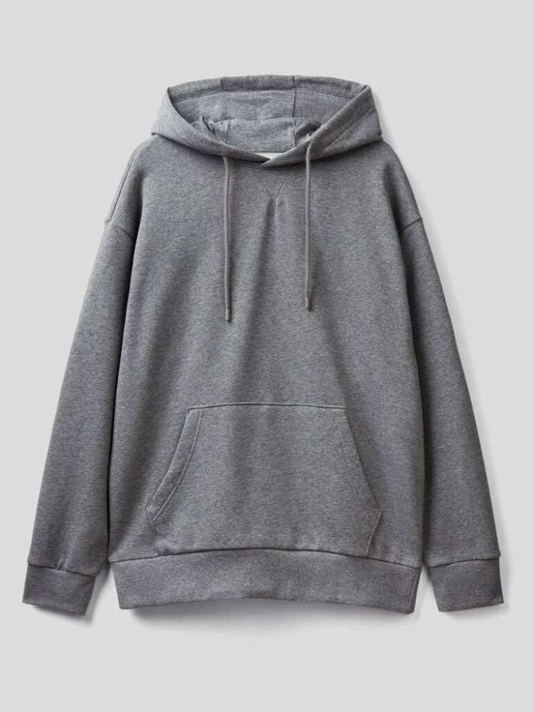 Dark Grey Men's Benetton Warm Hoodie | AU785275