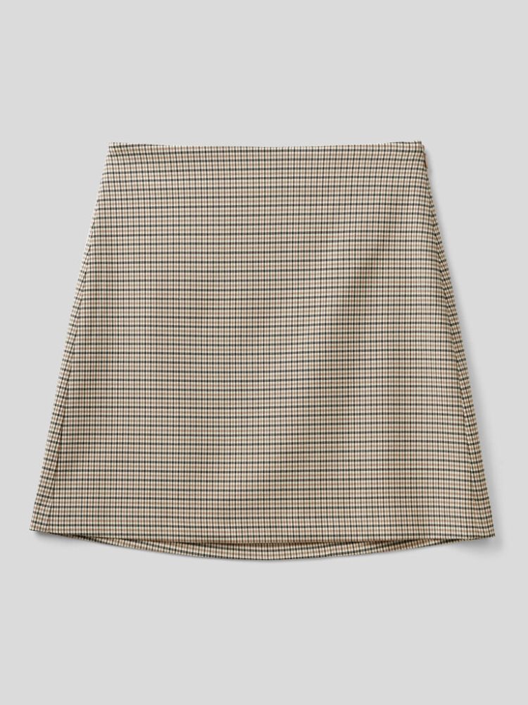 Dark Grey Women's Benetton Check Flannel Mini Skirts | AU787562