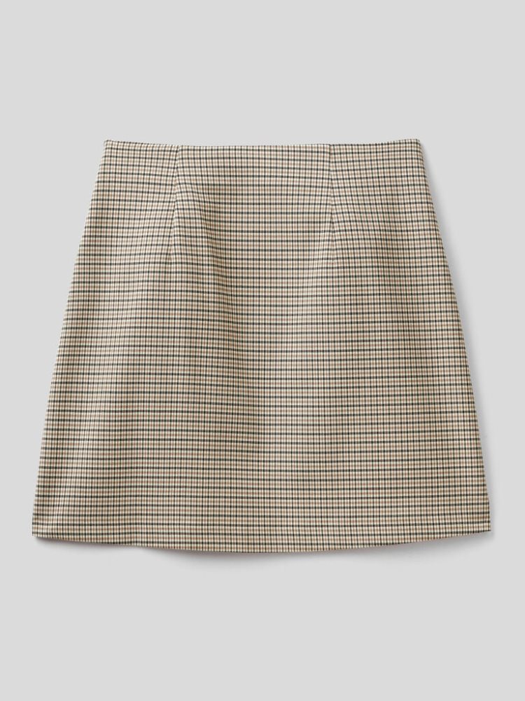 Dark Grey Women's Benetton Check Flannel Mini Skirts | AU787562