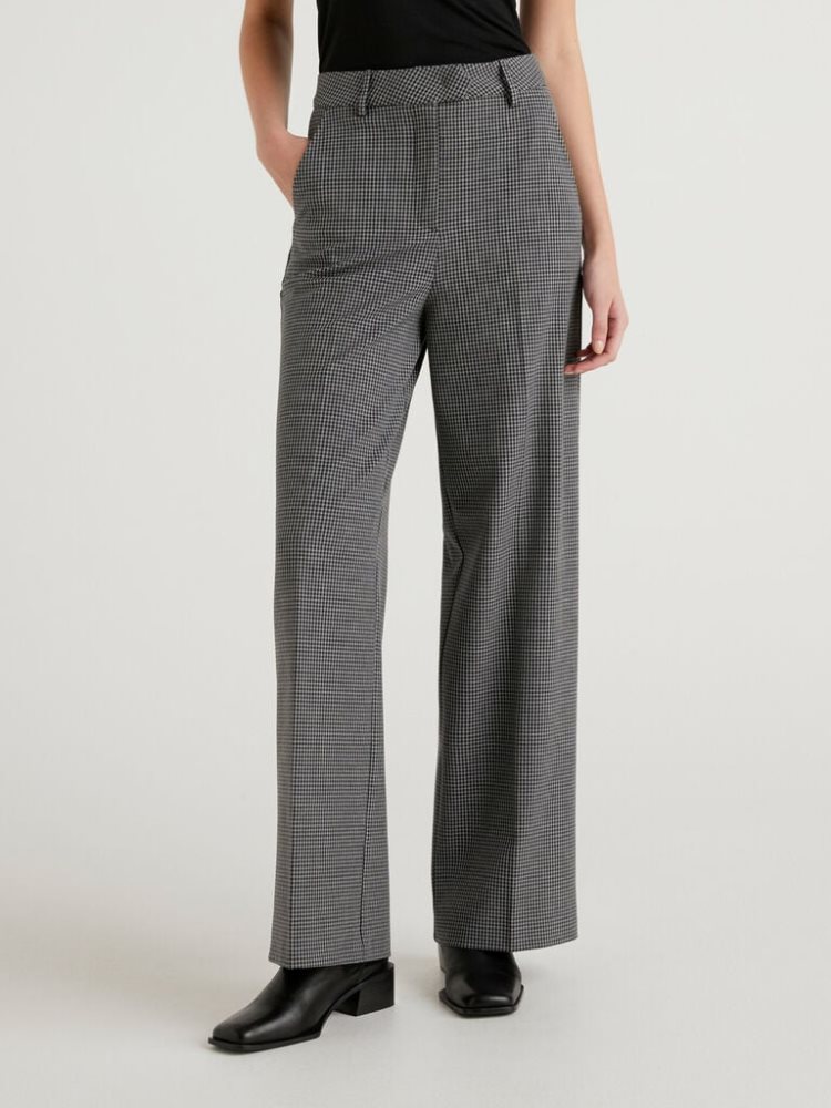 Dark Grey Women\'s Benetton Flowy Wide Leg Trousers | AU471210