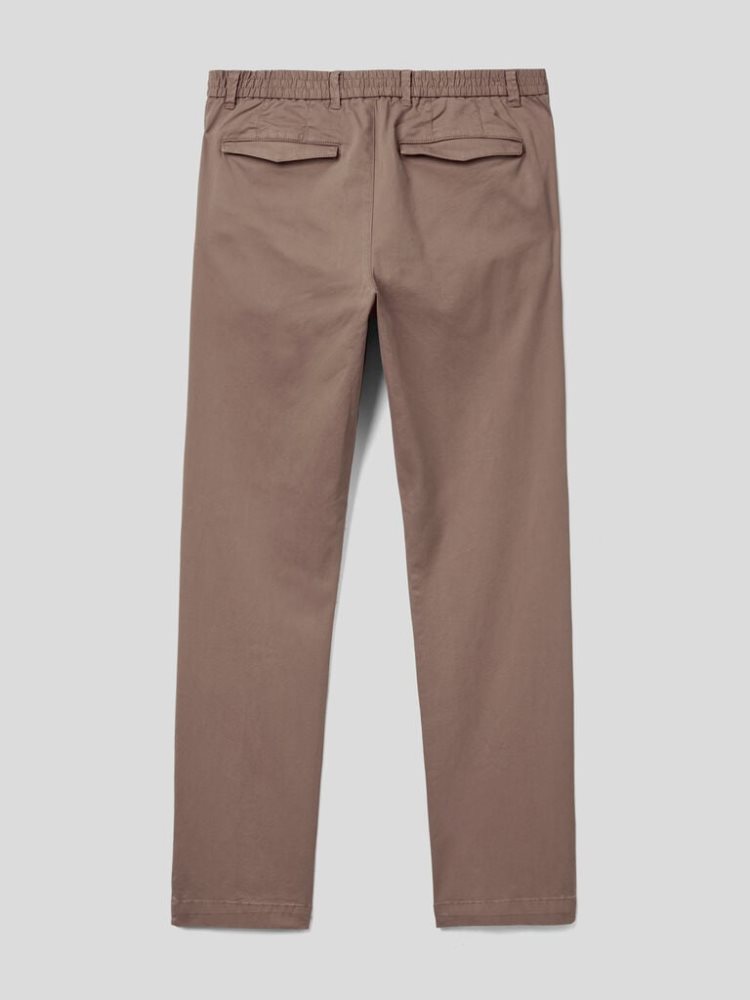 Dove Grey Men's Benetton Stretch Carrot Fit Chinos | AU948248