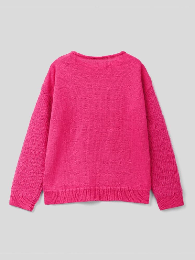 Fuchsia Kids' Benetton Crew Neck Wool Blend Sweaters | AU867243