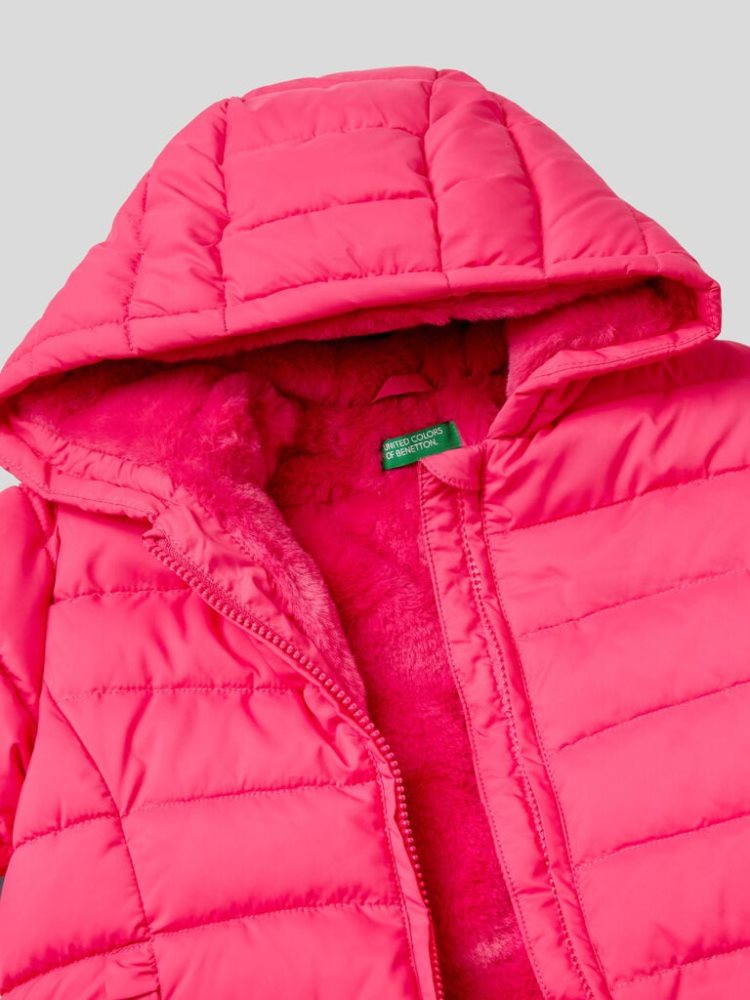 Fuchsia Kids' Benetton Puffer Rouches Padded Jackets | AU322537