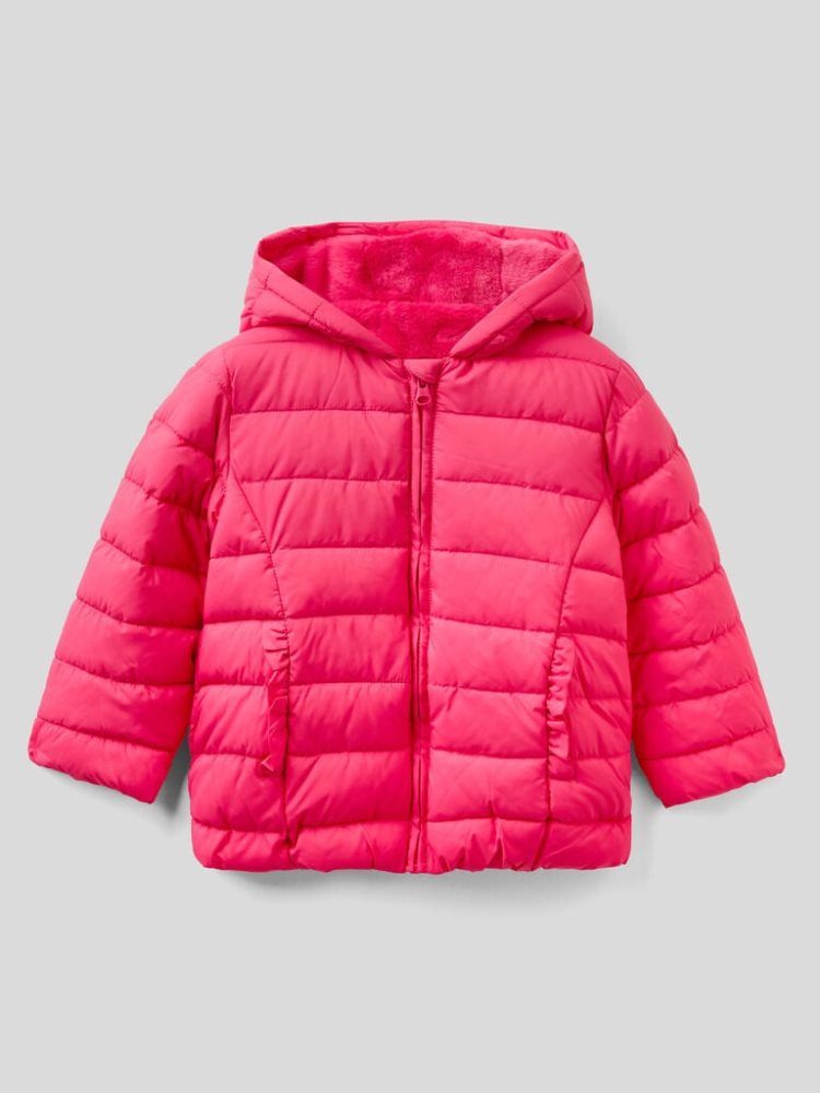 Fuchsia Kids\' Benetton Puffer Rouches Padded Jackets | AU322537