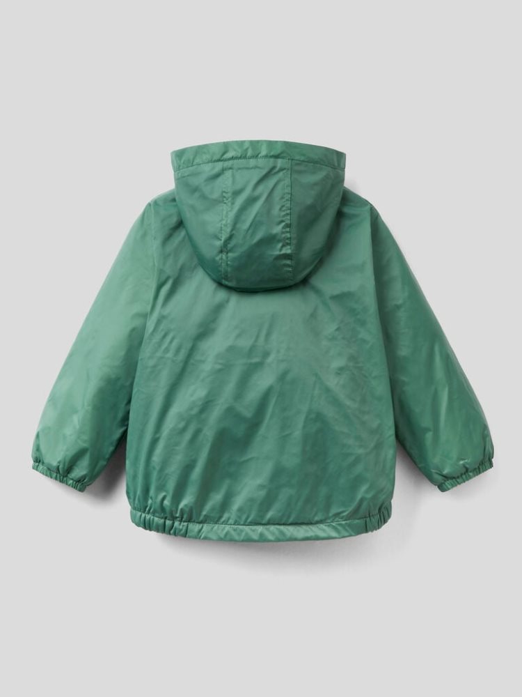 Green Kids' Benetton Hood And Pockets Light Jackets | AU754420