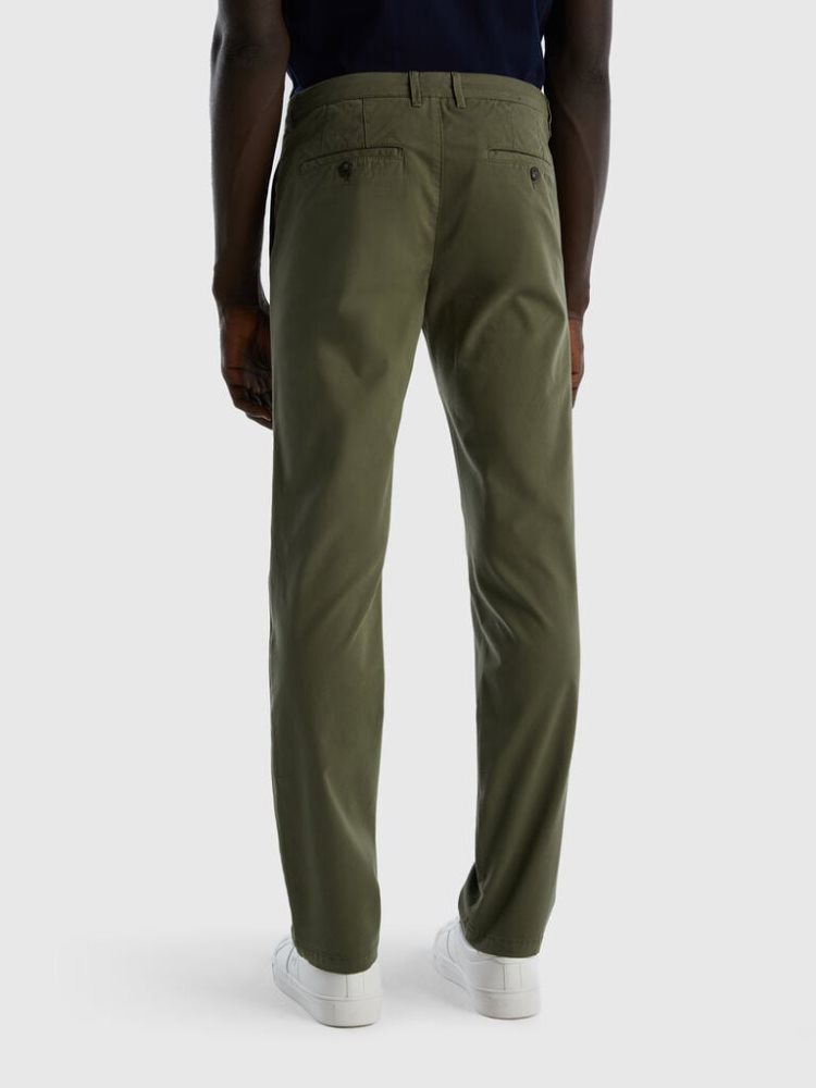 Green Men's Benetton Slim Fit Chinos | AU885068