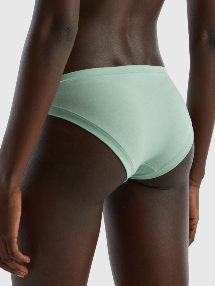 Green Women's Benetton Low Rise Super Stretch Organic Cotton Knickers | AU503048