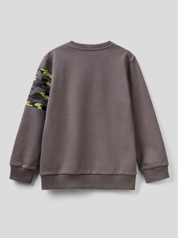 Grey Kids' Benetton Embossed Print Sweatshirt | AU209132