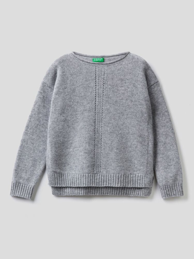 Grey Kids\' Benetton Knit Stitching Sweaters | AU931132