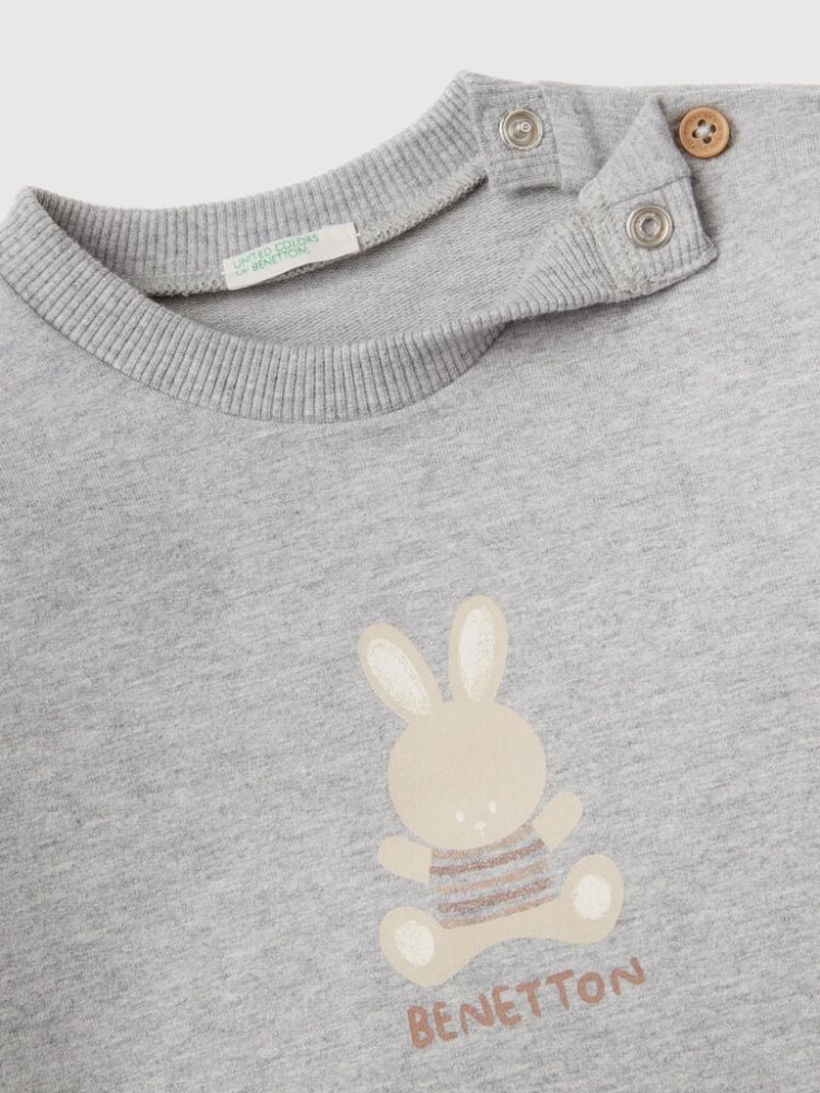 Grey Kids' Benetton Light Sweat Dungarees | AU828702