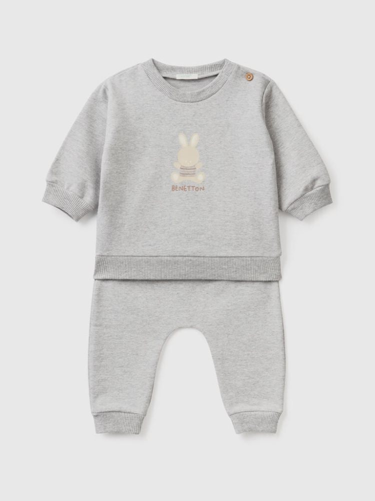 Grey Kids\' Benetton Light Sweat Dungarees | AU828702