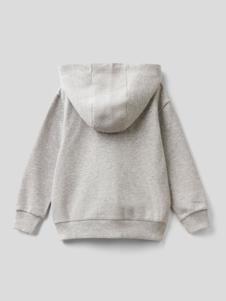 Grey Kids' Benetton Organic Cotton Hood Hoodie | AU880520