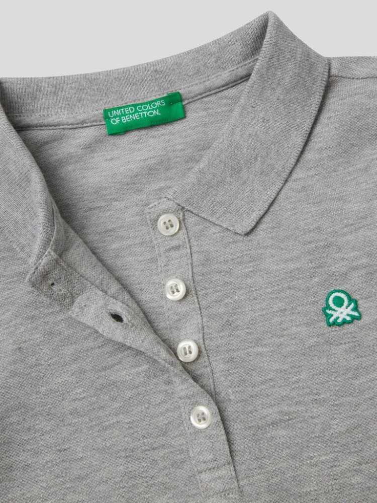 Grey Kids' Benetton Organic Cotton Long Sleeve Polo Shirts | AU902760