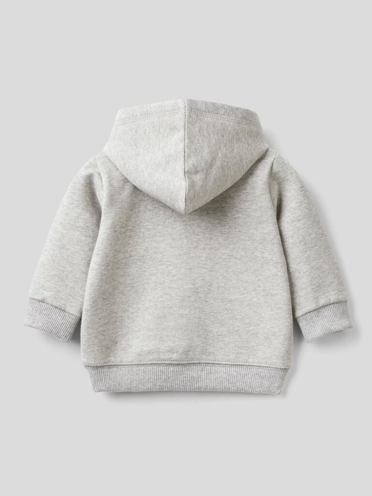 Grey Kids' Benetton Print On The Pocket Hoodie | AU113814