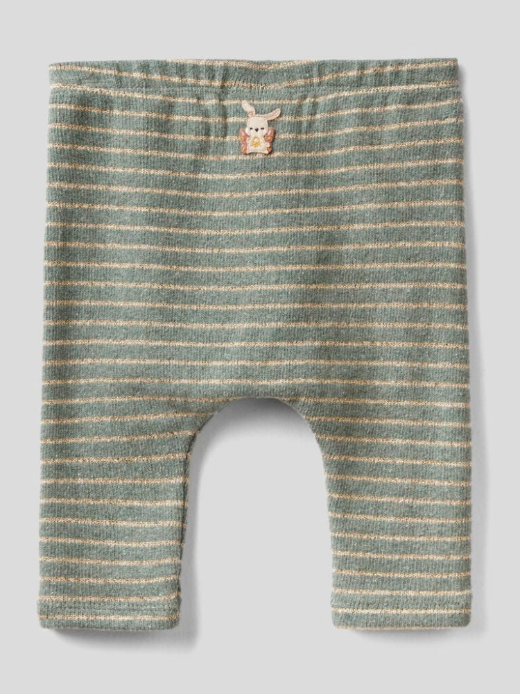 Grey Kids' Benetton Striped Lurex Trousers | AU222461