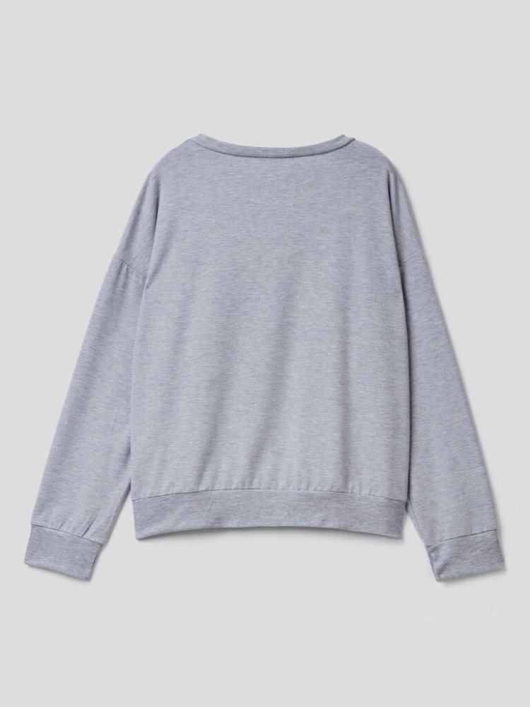 Grey Women's Benetton Flowy Long Sleeve T Shirts | AU068145