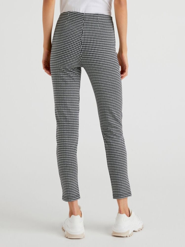 Grey Women's Benetton Skinny Fit Jacquard Trousers | AU536205