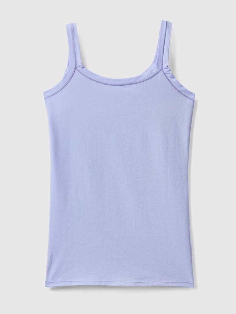 Lavender Women's Benetton Super Stretch Organic Cotton Tanks | AU040039