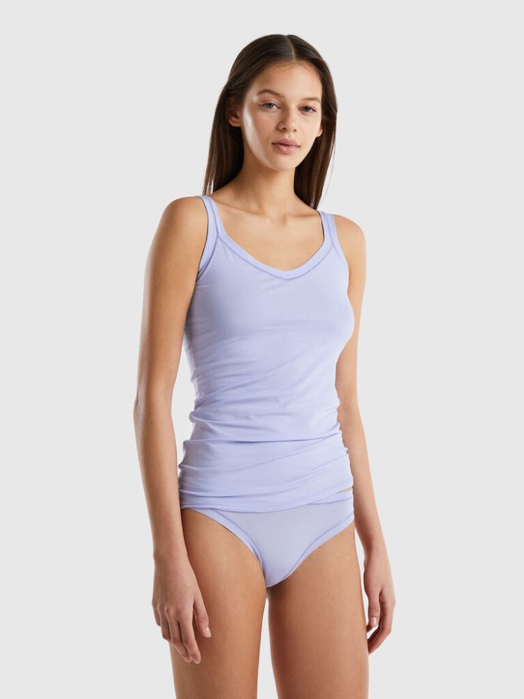 Lavender Women\'s Benetton Super Stretch Organic Cotton Tanks | AU040039