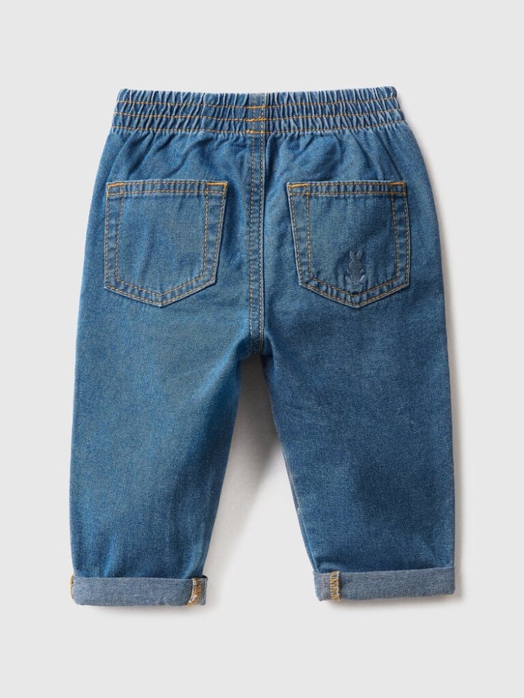 Light Blue Kids' Benetton 100% Cotton Denim Jeans | AU074896