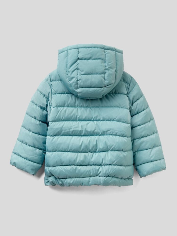 Light Blue Kids' Benetton Puffer Rouches Padded Jackets | AU361331