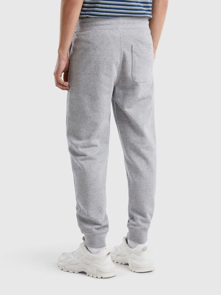 Light Grey Men's Benetton Sweat 100% Cotton Joggers | AU623399