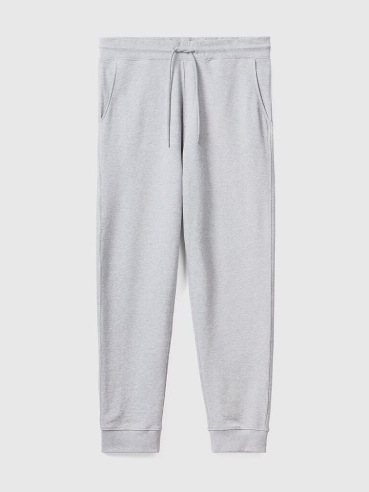 Light Grey Men's Benetton Sweat 100% Cotton Joggers | AU623399