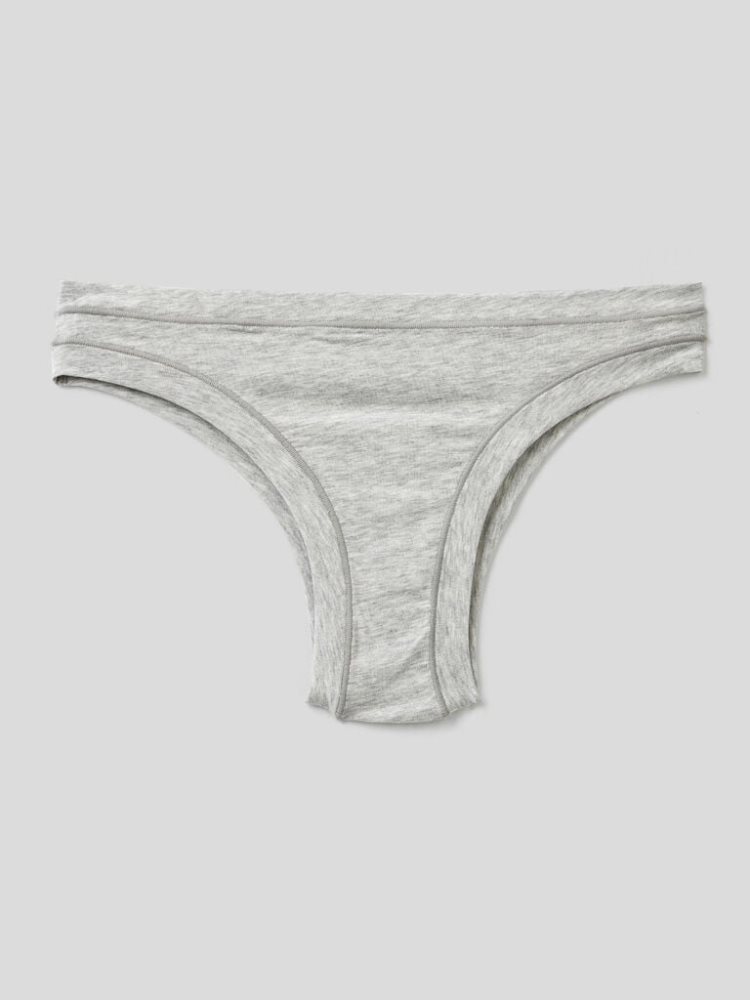 Light Grey Women's Benetton Brazilian Super Stretch Organic Cotton Knickers | AU889111