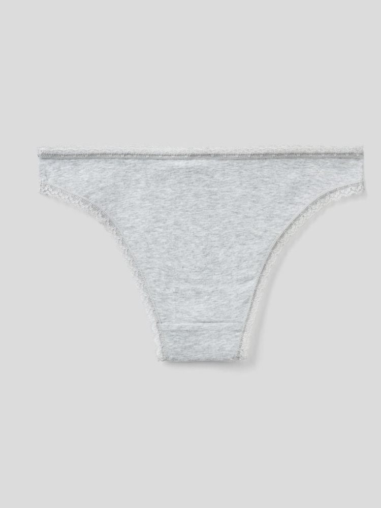 Light Grey Women's Benetton Low-rise Stretch Organic Cotton Knickers | AU527082