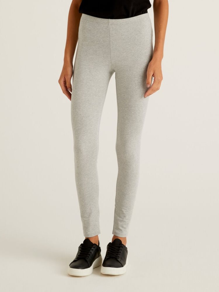 Light Grey Women\'s Benetton Stretch Leggings | AU451994