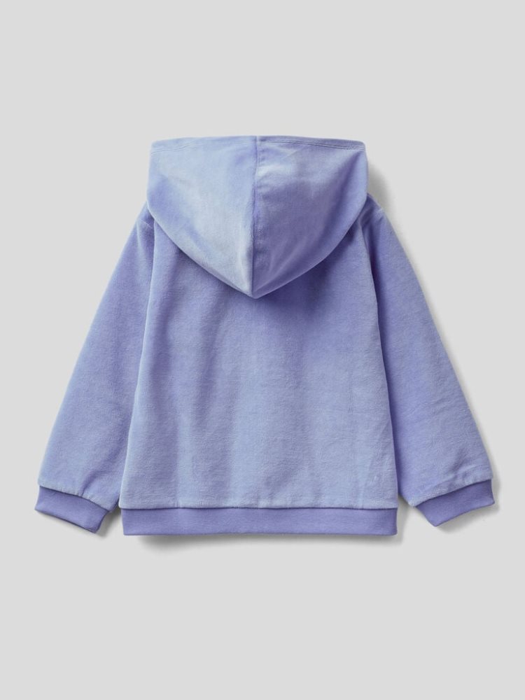 Lilac Kids' Benetton Chenille Zip Hood Hoodie | AU204548