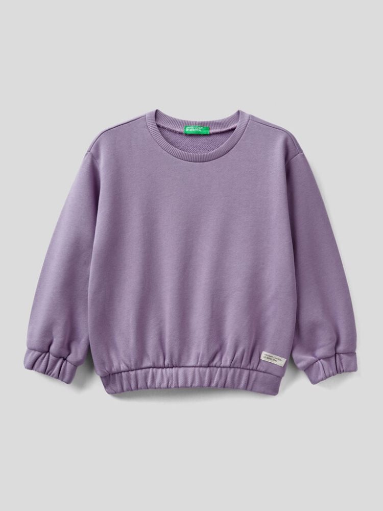 Lilac Kids\' Benetton Crew Neck Organic Cotton Sweatshirt | AU163850