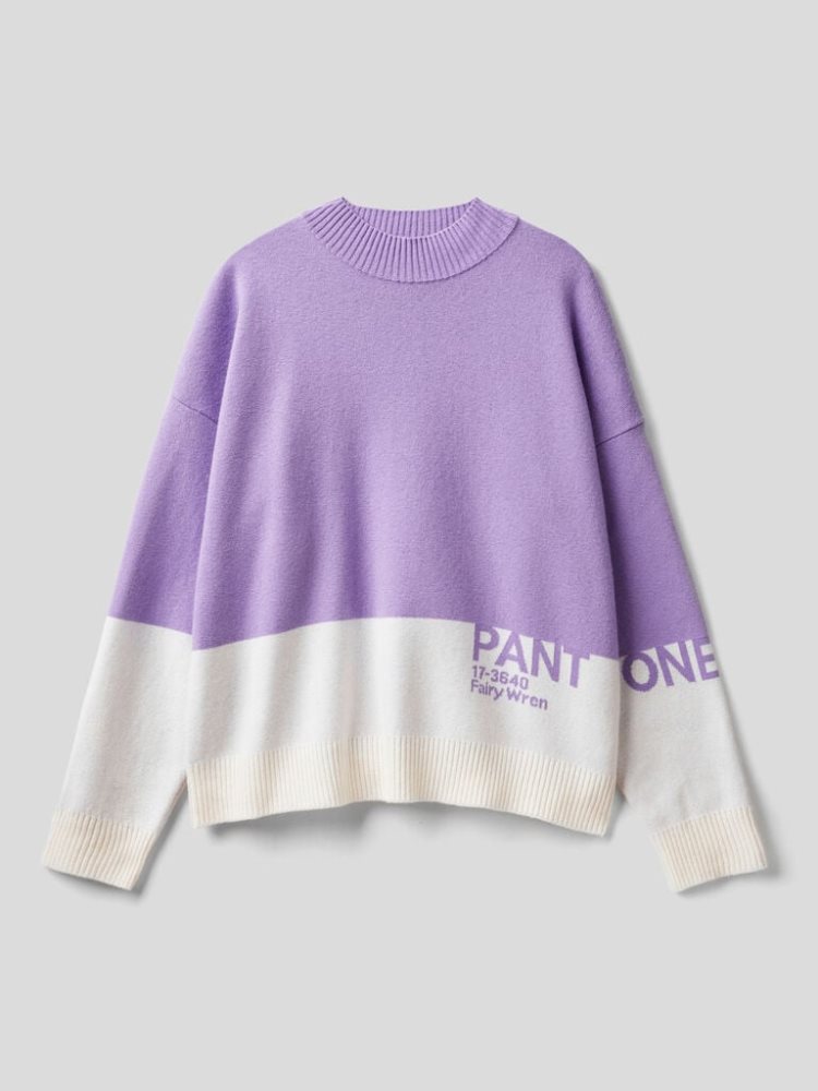 Lilac Women's Benetton Benettonxpantone™ Turtleneck High Neck Sweaters | AU442486