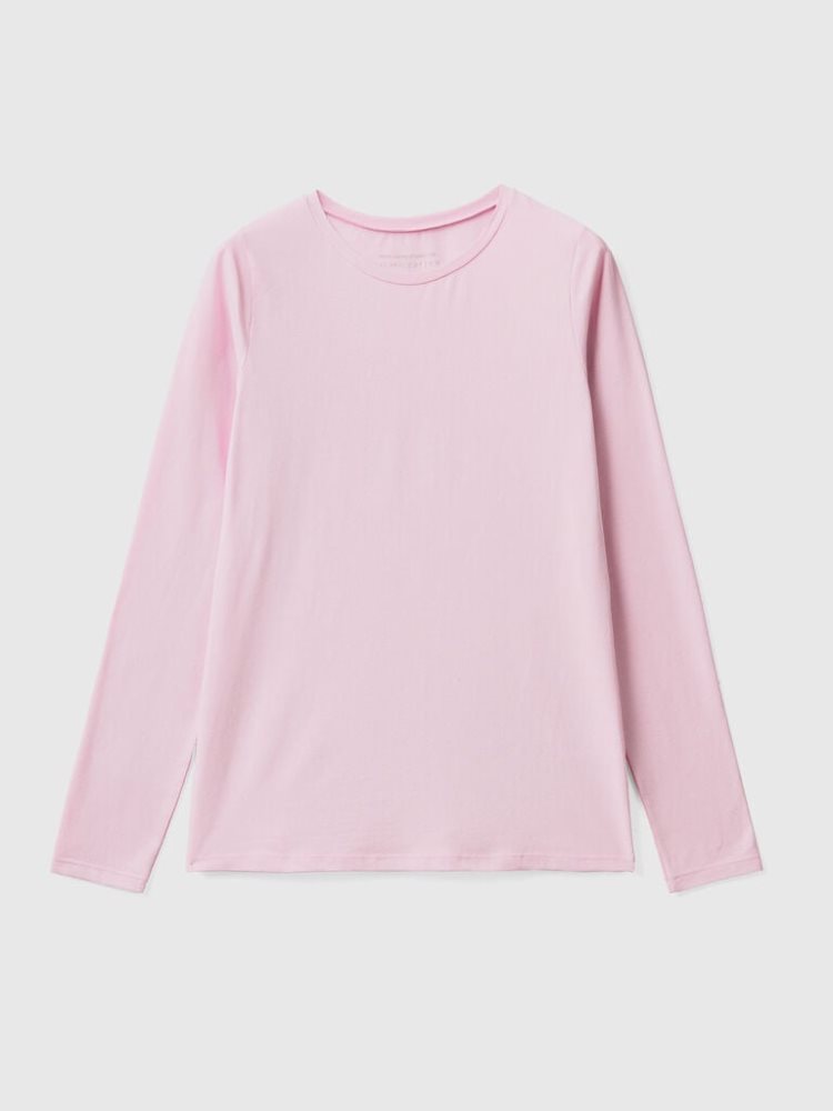 Lilac Women's Benetton Long Sleeve Super Stretch T Shirts | AU810587