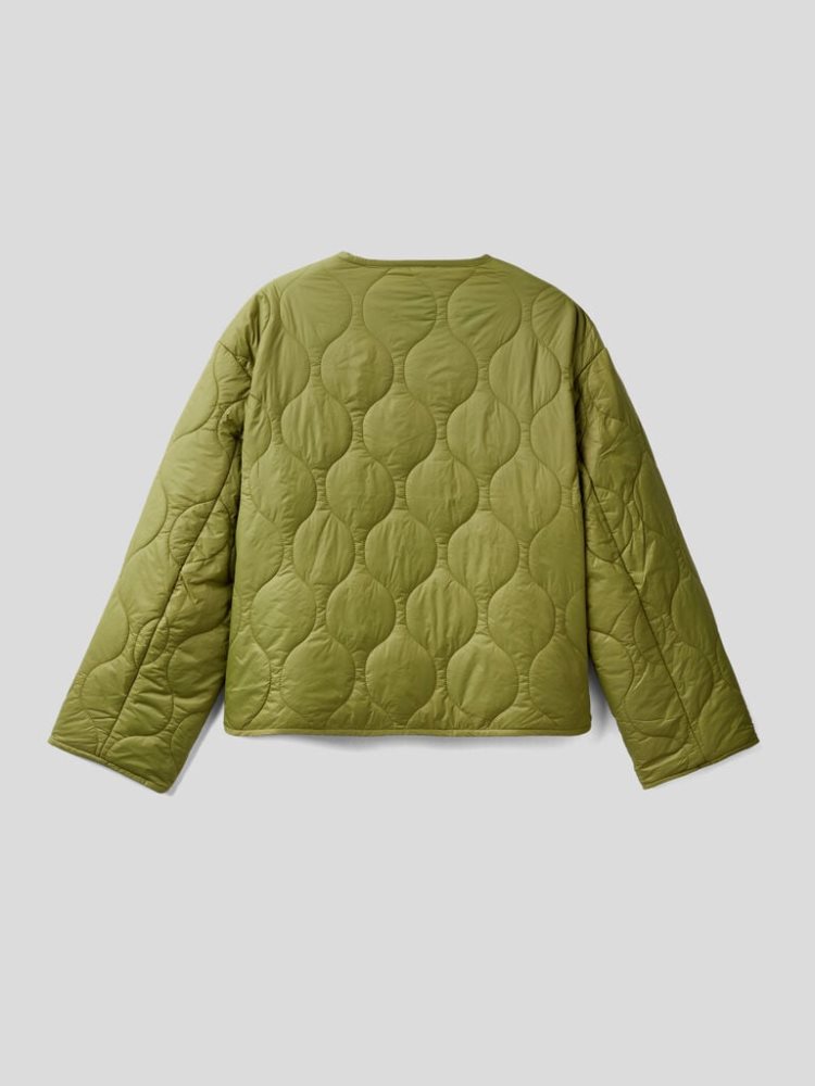 Military Green Women's Benetton Short Quilted Light Jackets | AU264822