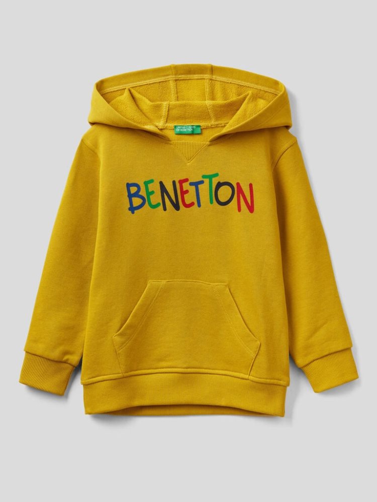 Mustard Kids\' Benetton Kangaroo Pocket Hoodie | AU605636