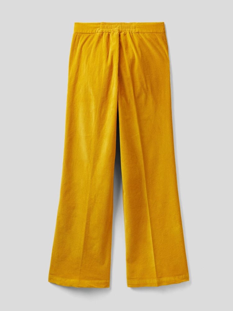 Mustard Women's Benetton Wide Velvet Trousers | AU699218