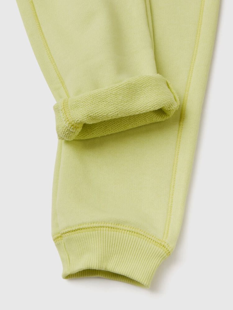 Neon Yellow Kids' Benetton Recycled Fabric Pocket Joggers | AU929053