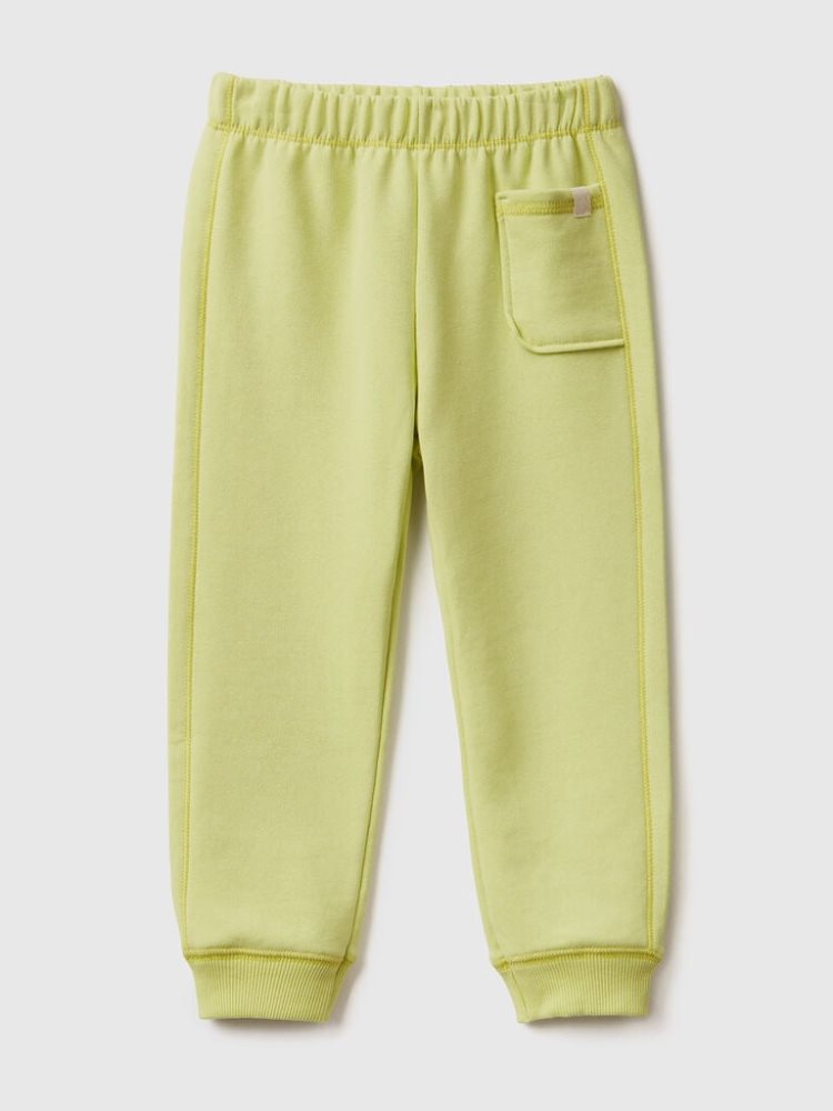 Neon Yellow Kids\' Benetton Recycled Fabric Pocket Joggers | AU929053