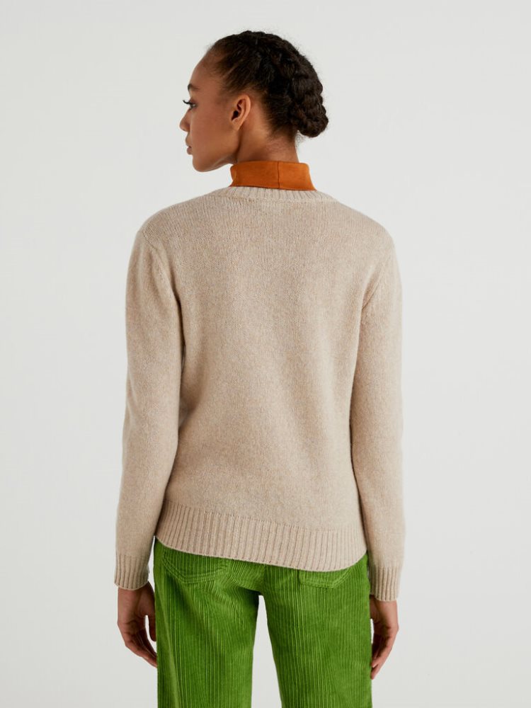 Nude Women's Benetton Pure Shetland Wool Cardigan | AU367528